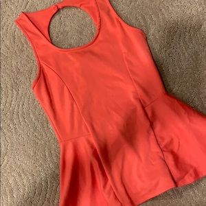 Kirra coral peplum top size XS